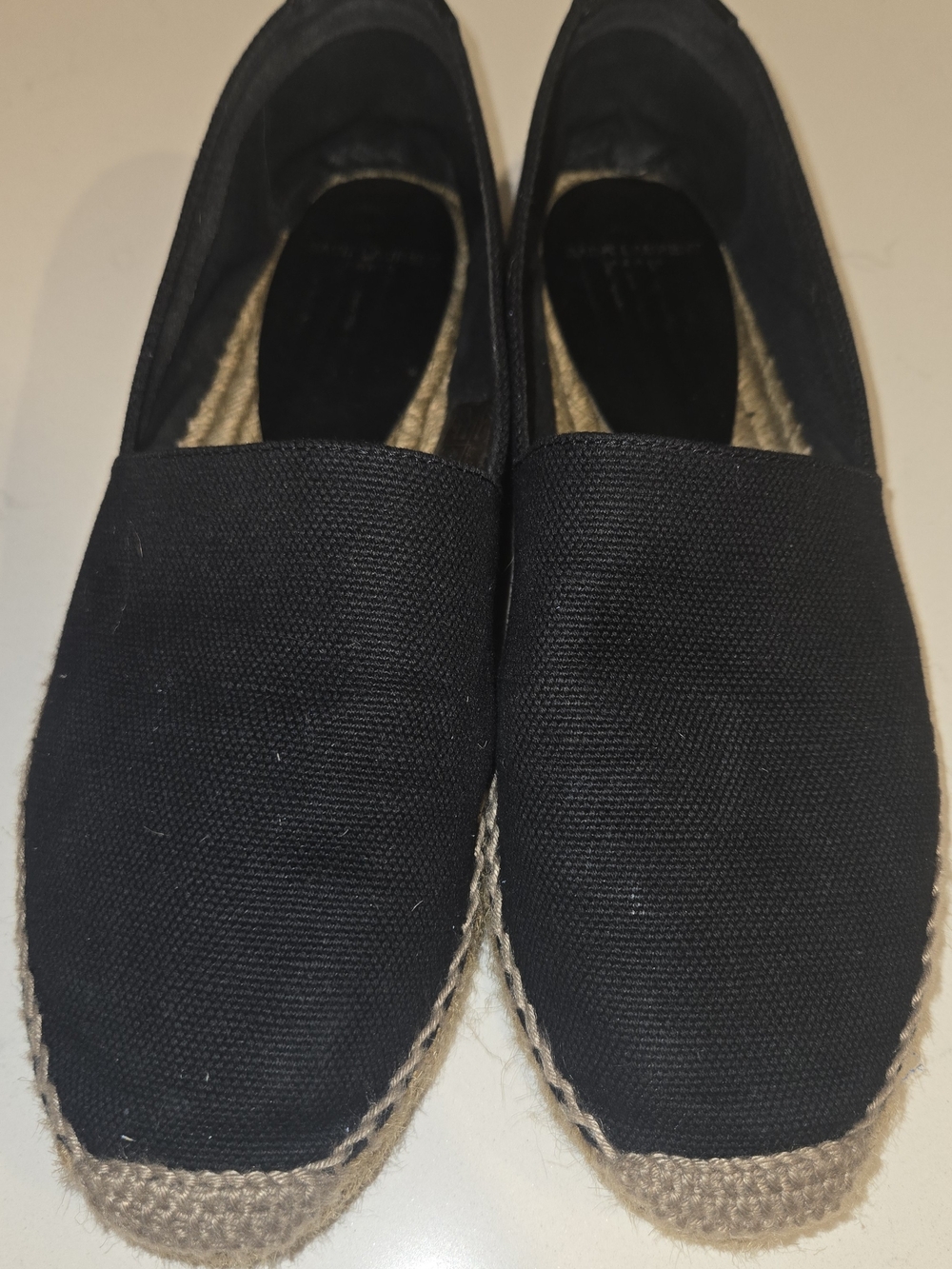 Saint Laurent YSL Black Canvas Espadrilles Size 40